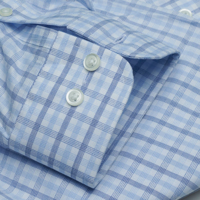 063 BD - White Ground Multi Plaid Button Down Collar Dress Shirt Cooper and Stewart