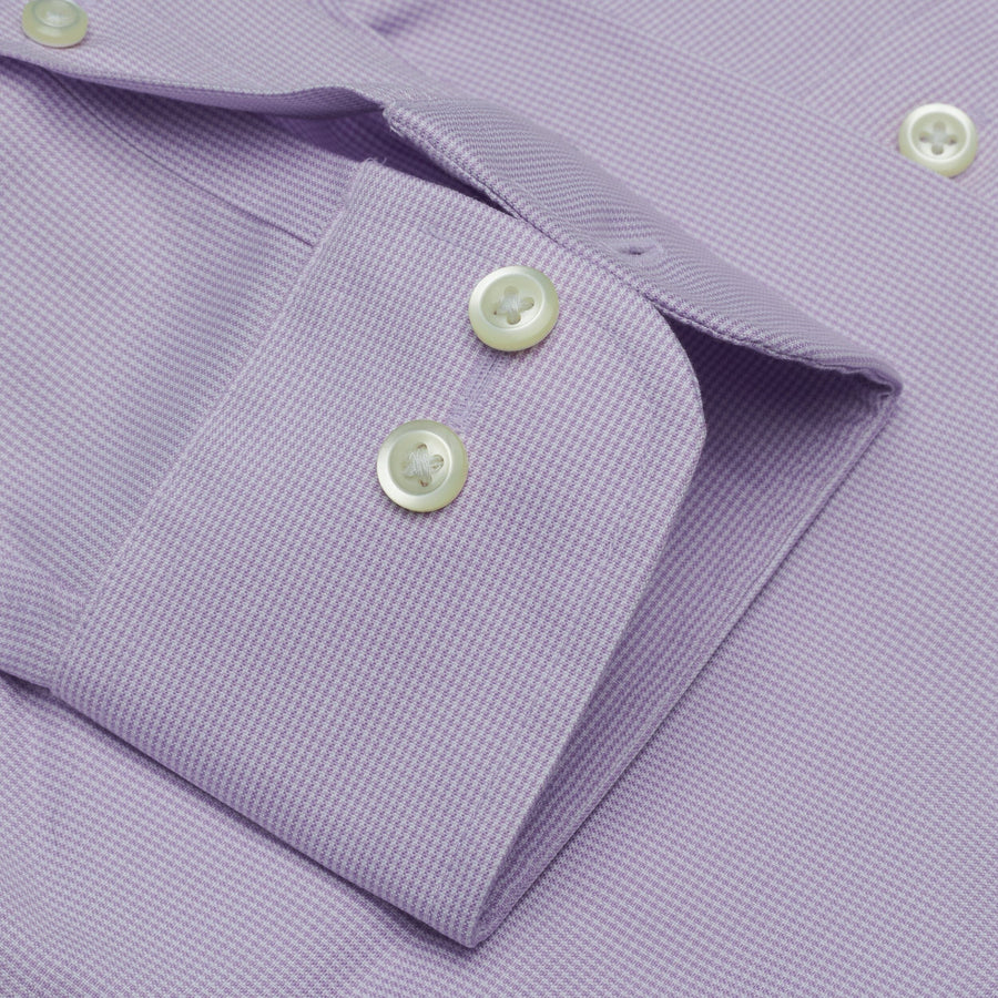 052 BD - Lavender Houndstooth Button Down Collar Dress Shirt Cooper and Stewart 