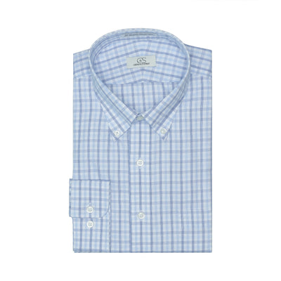 063 BD - White Ground Multi Plaid Button Down Collar Dress Shirt Cooper and Stewart