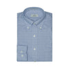 082 TF BD - White Ground Blue Plaid Tailored Fit Button Down Collar Cooper and Stewart