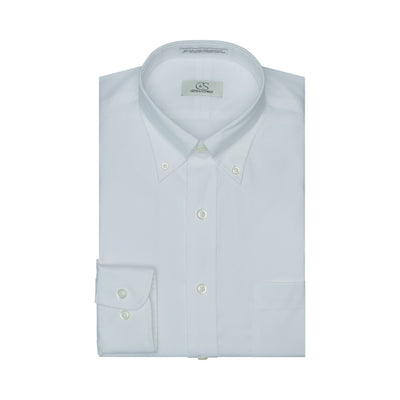 001 TF BD - White Tailored Fit Button Down Collar Cooper and Stewart