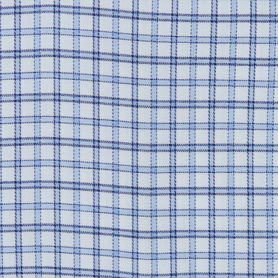 082 TF BD - White Ground Blue Plaid Tailored Fit Button Down Collar Cooper and Stewart