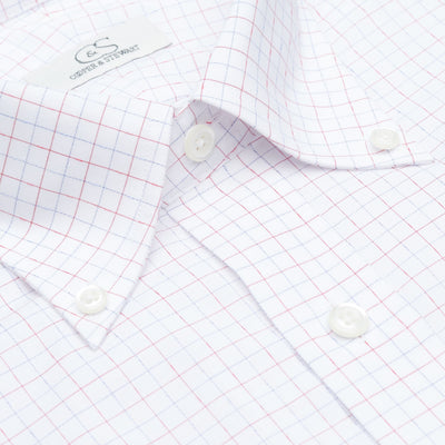 123 BD - Coral Jaspe Check Button Down Collar Cooper and Stewart