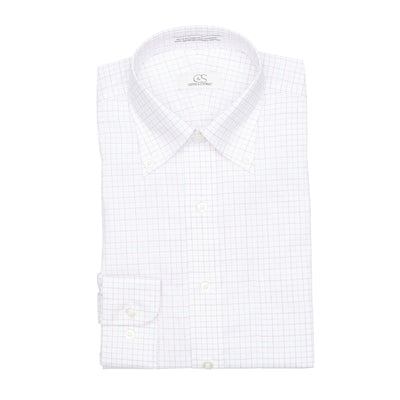 123 BD - Coral Jaspe Check Button Down Collar Cooper and Stewart