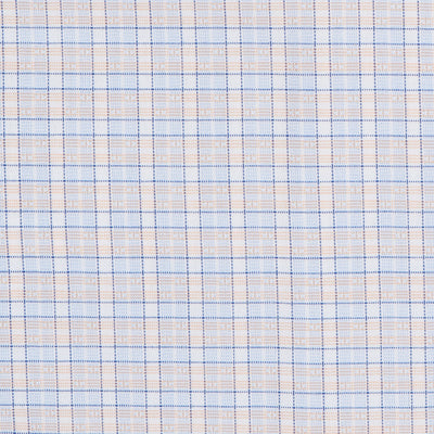 122 BD - Blue/Melon Dobby Check Button Down Collar Cooper and Stewart