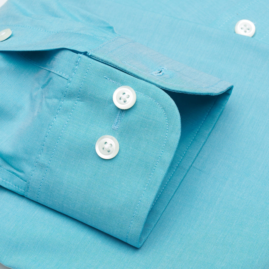 036 SC - Stretch Teal Spread Collar Dress Shirt Cooper and Stewart 